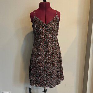 Madewell Black Floral Spaghetti Strap Summer Dress Size 2